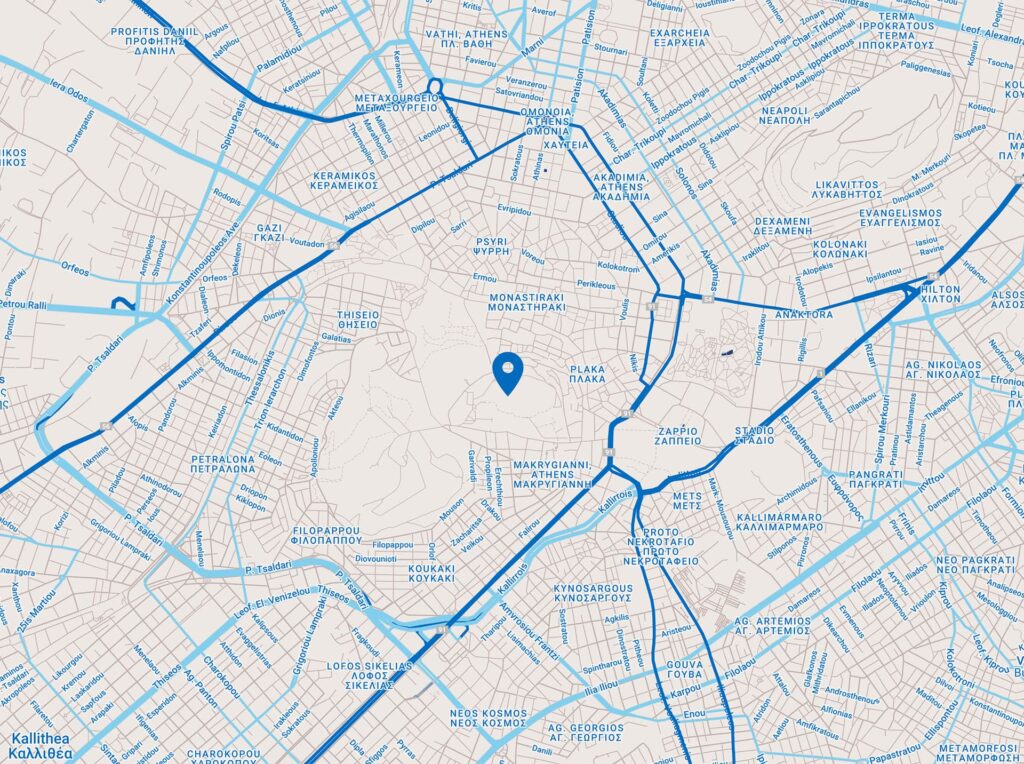 mappa acropoli di atene